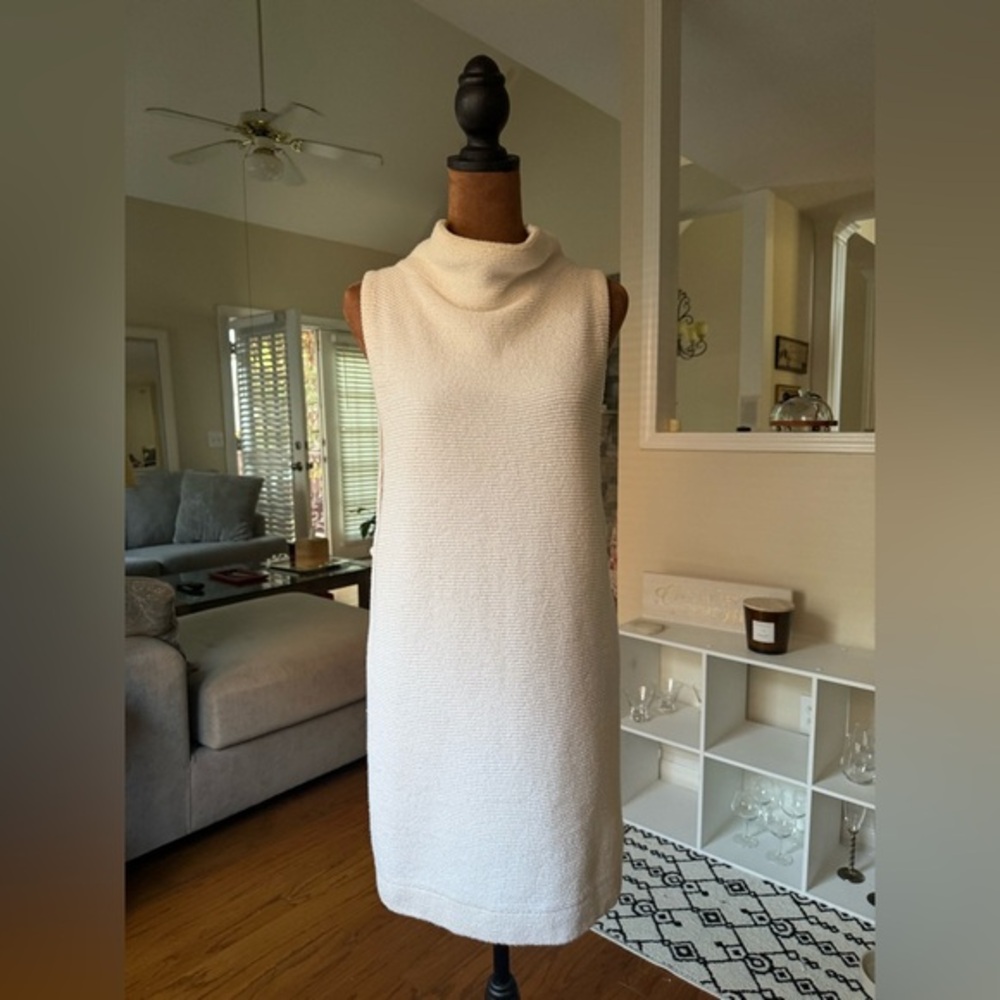 Free People Cream Sleeveless Cowl Neck Mini Dress